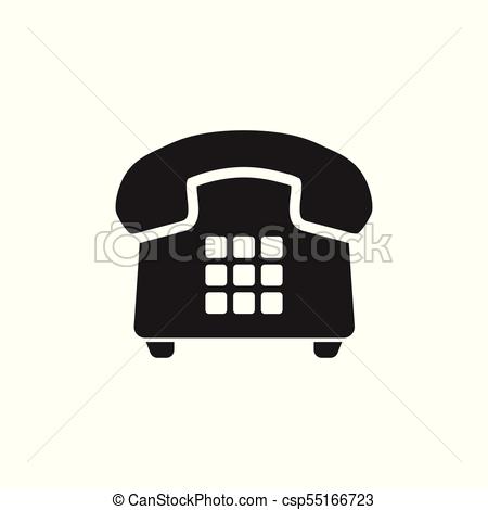 450x470 Phone Vector Icon. Old Vintage Telephone Symbol Illustration.