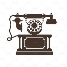 236x236 Retro Phone Clipart, Retro Svg, Silhouette Svg, Png Cuts