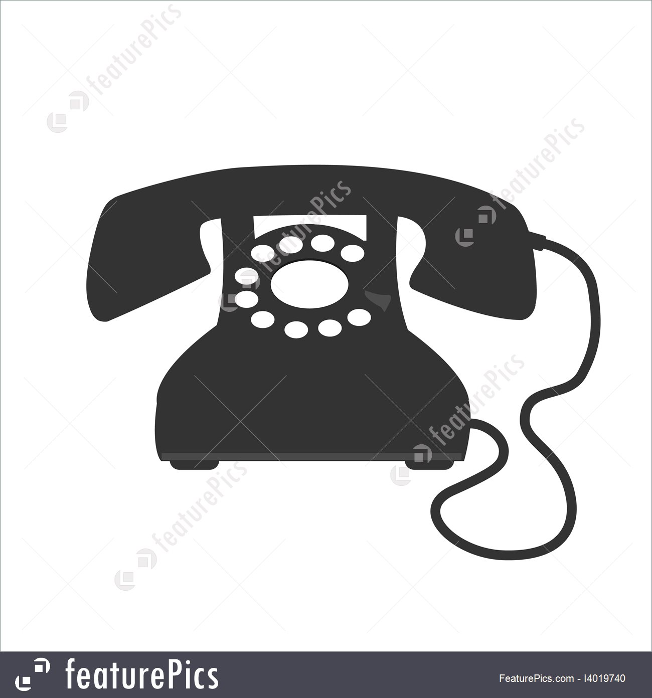 1300x1392 Vintage Phone Vector Stock Illustration I4019740