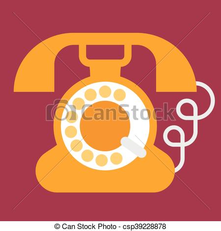 450x470 Vintage Phone Icon. Old Phone Flat Vector Icon. Vintage Rotary