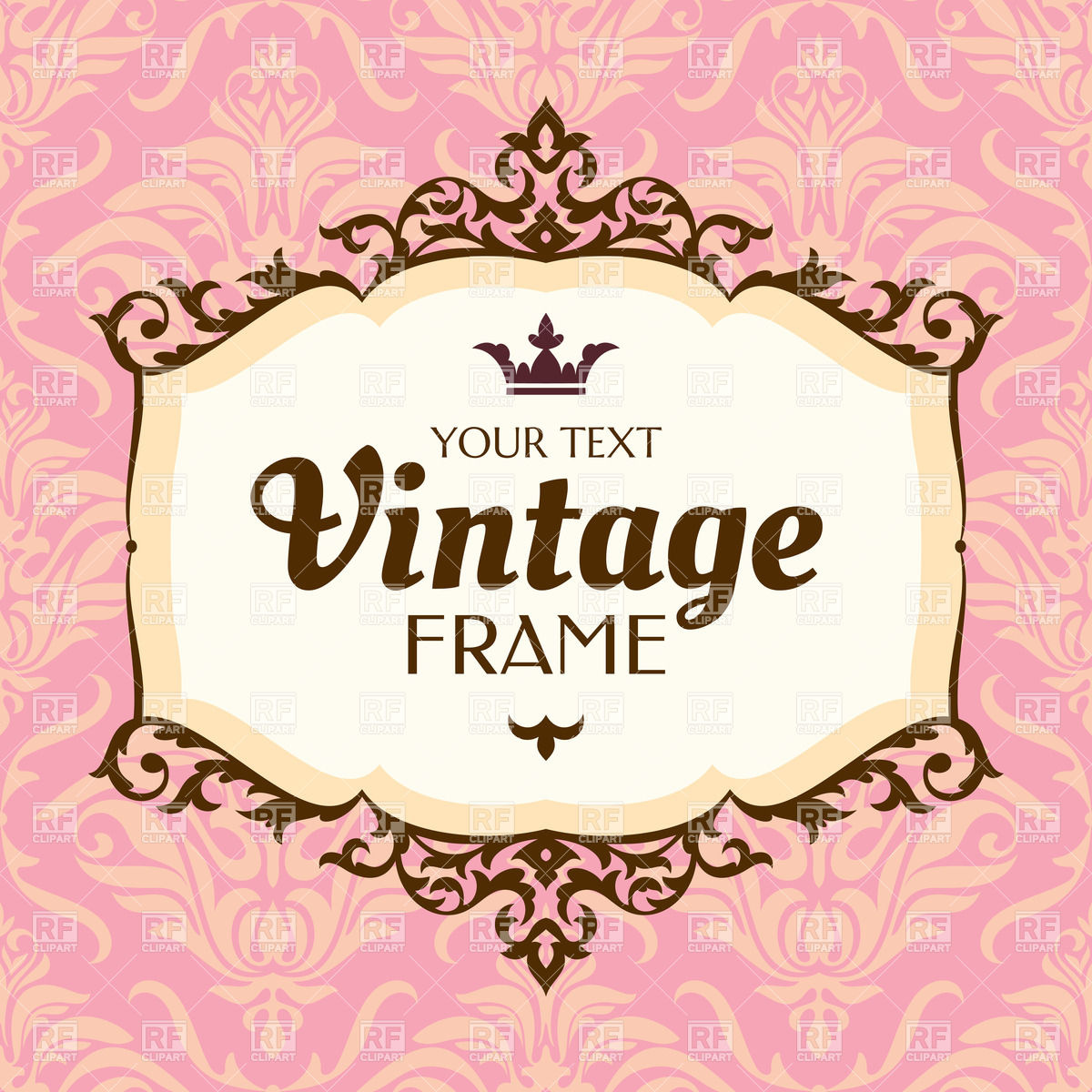 1200x1200 Pink Vintage Floral Frame Vector Image Vector Artwork Of Borders