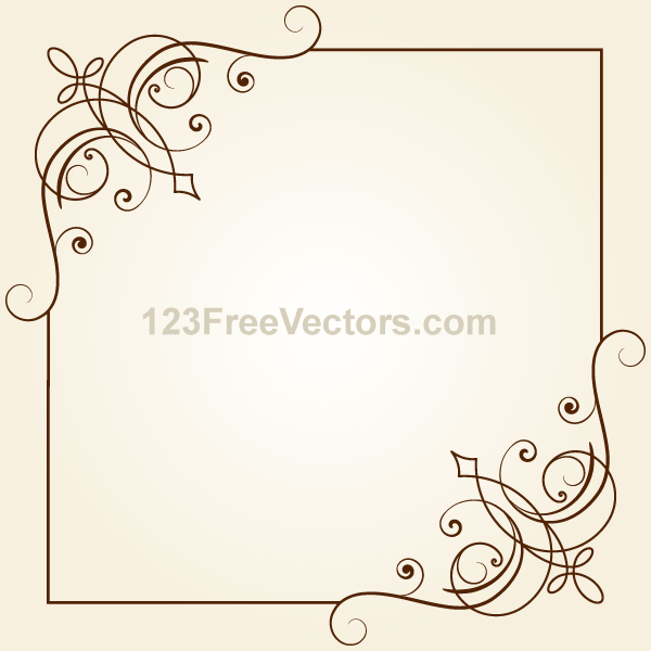600x600 Vintage Floral Ornament Frame Vector Graphics Free Vectors Ui