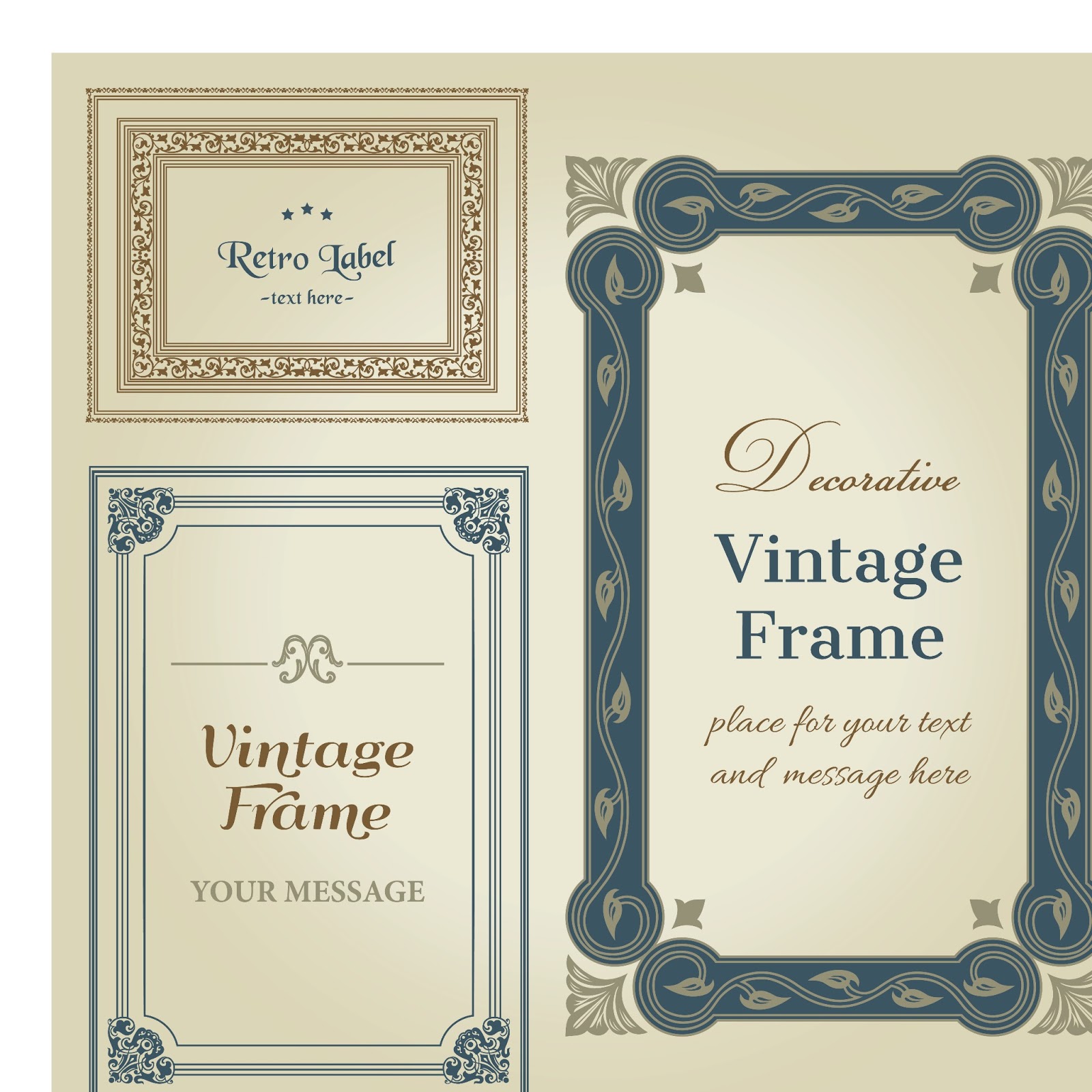 1600x1600 Decorative Vintage Wedding Frame Vector Wedding Card Background