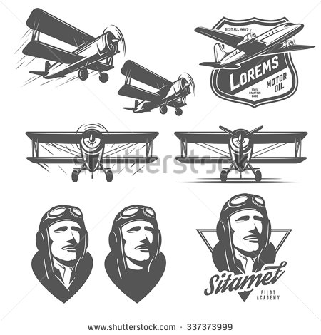 450x470 Drawn Aircraft Vector Vintage