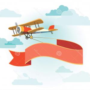 300x300 Flying Vintage Plane With The Banner Vector Sohadacouri