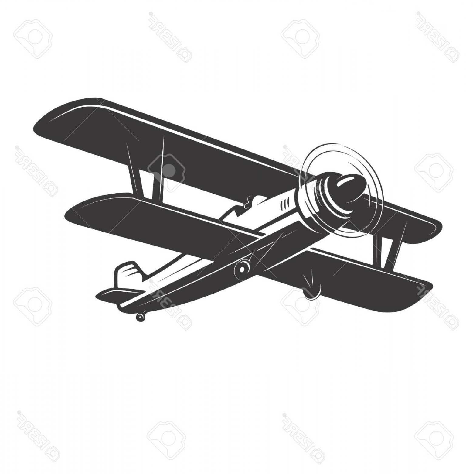 1558x1560 Photostock Vector Vintage Plane Illustration Isolated Vector