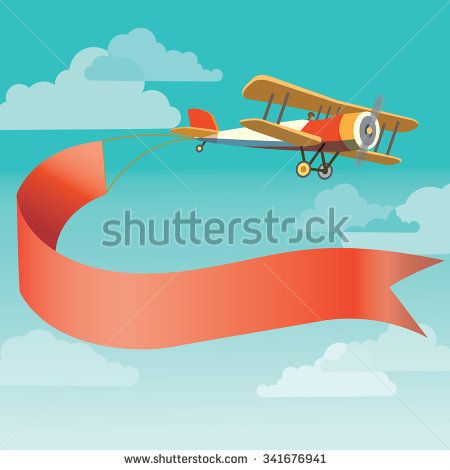 450x470 Vector Image Of Vintage Plane With Banner In The Sky Stuff To