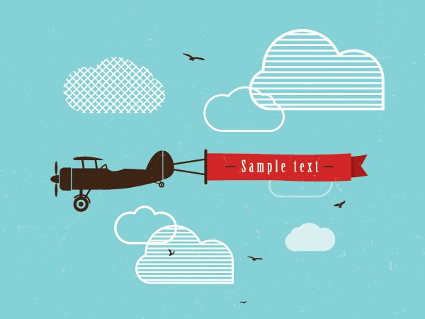 600x450 Vintage Airplane Banner Vector Graphic Vector Free Vector