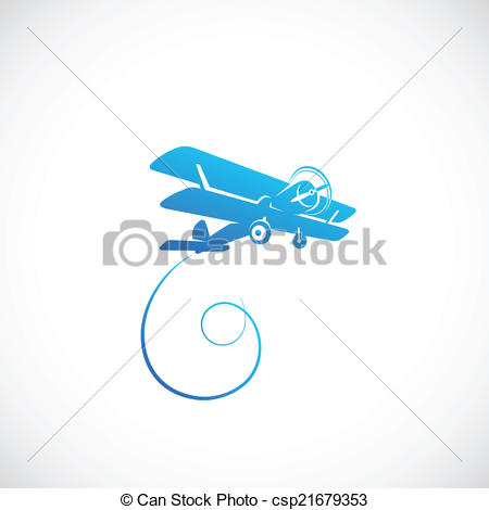 450x470 Vintage Plane Vector Symbolo Icon Or Logo Template Isolated.