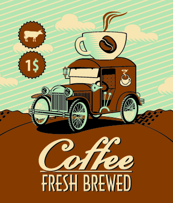 340x400 Vintage Coffee Advertising Poster Design Vector 01 Free Download