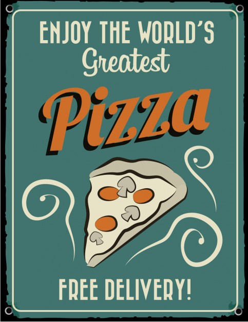 483x626 Vintage Poster Of Greatest Pizza Vector Free Download