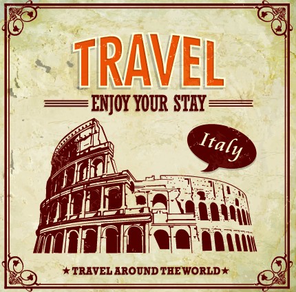 430x424 Vintage Style Travel Poster Design Vector 01 Free Download