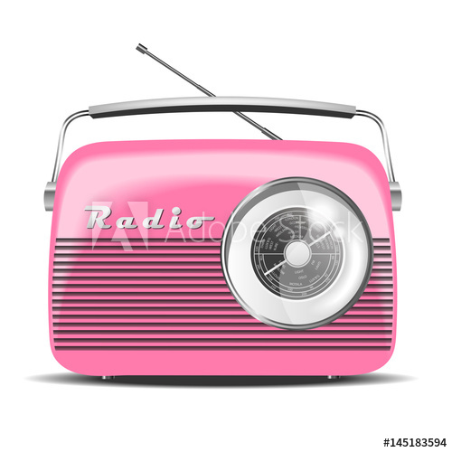 500x500 Vintage Radio. Vector Illustration