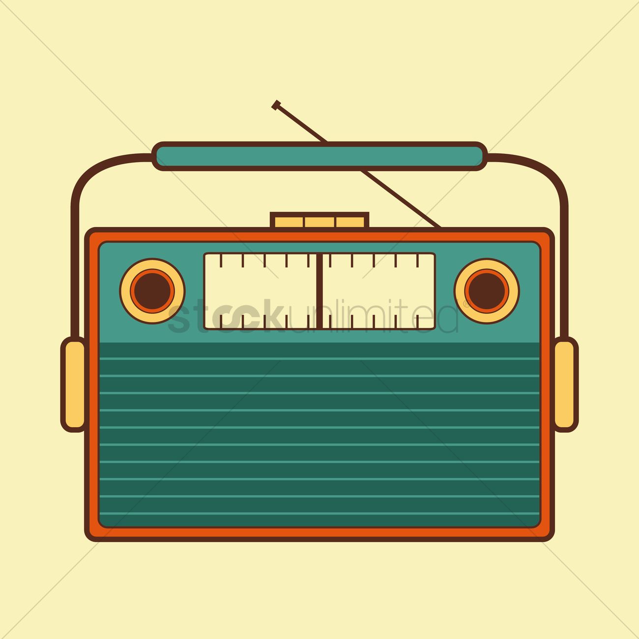 1300x1300 Vintage Radio Vector Image