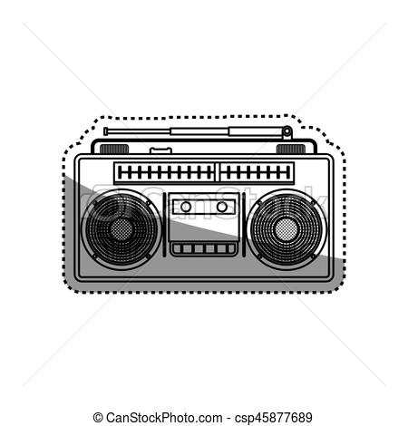 450x470 Vintage Radio Stereo Icon Vector Illustration Graphic Design