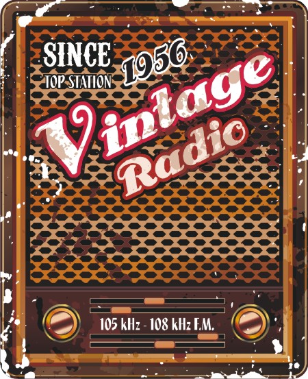450x553 Vintage Radio Vector