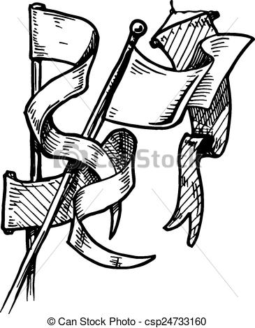 365x470 Vintage Ribbon . Vector Illustration Of Vintage Ribbon Banners