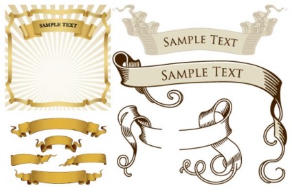 425x279 Retro Ribbon Banner Vector Pack