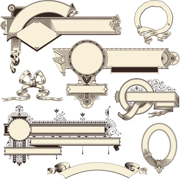 370x368 Vintage Frames Ornaments With Ribbon Vector Png Images