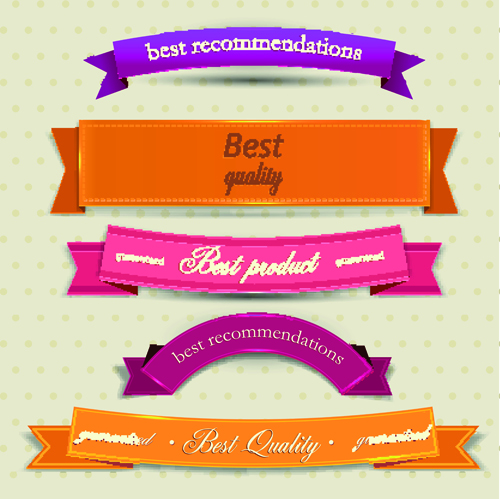 500x499 Vintage Ribbons Vector Set 02 Free Download
