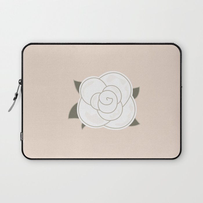 700x700 White Vintage Rose. Vector Illustration Laptop Sleeve By Wellglow
