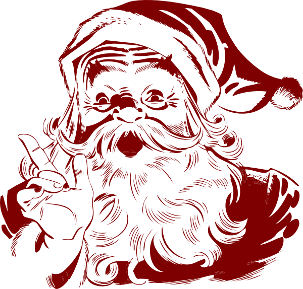 600x574 Collection Of Free Santa Vector Retro. Download On Ubisafe
