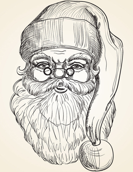 464x600 Hand Drawn Vintage Santa Vector Free Vector In Encapsulated
