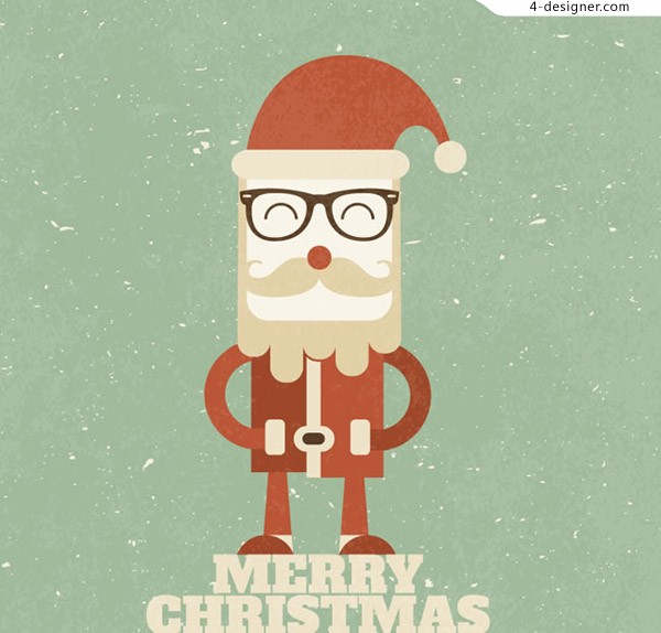 600x574 4 Designer Retro Santa Claus Vector