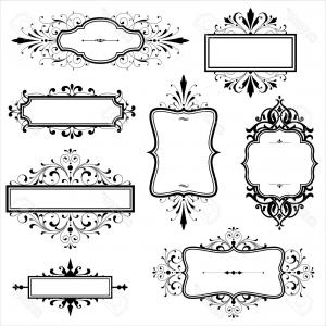 300x300 Photostock Vector Vintage Frames With Scrolls Set Of Vintage