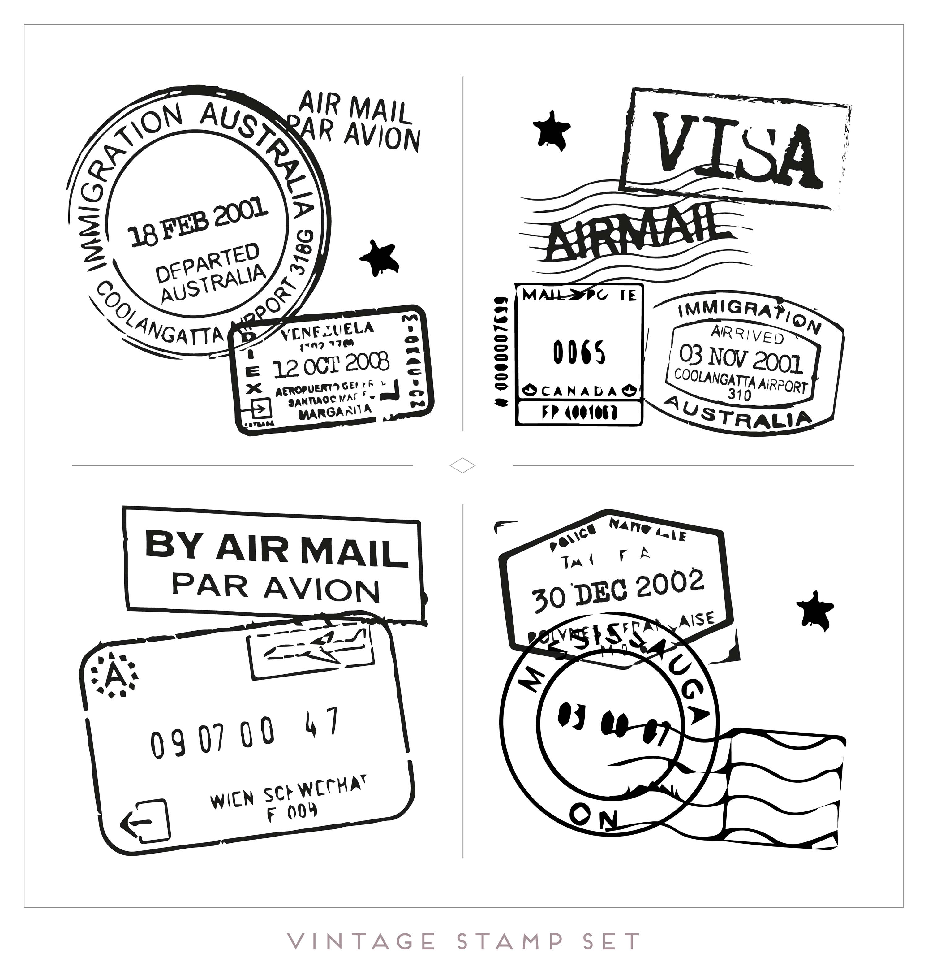 3000x3157 Vintage Stamp Free Vector Art