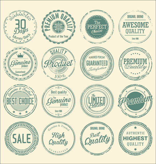 500x527 Vintage Round Stamp Label Vector 01 Free Download