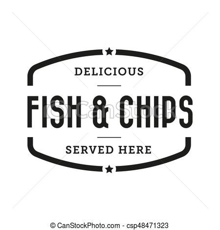 450x470 Fish And Chips Vintage Stamp Vector.
