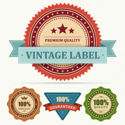 424x425 Retro Sticker Vectors