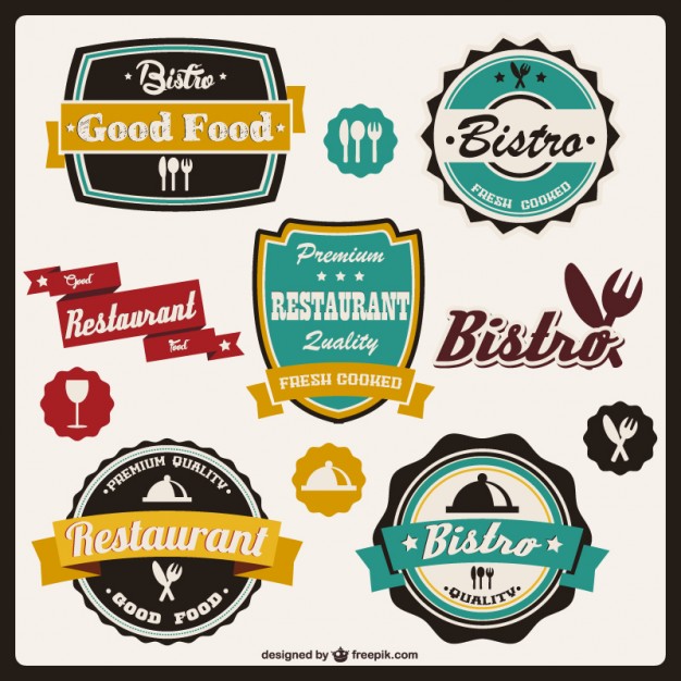 626x626 Retro Food Stickers Vector Free Download