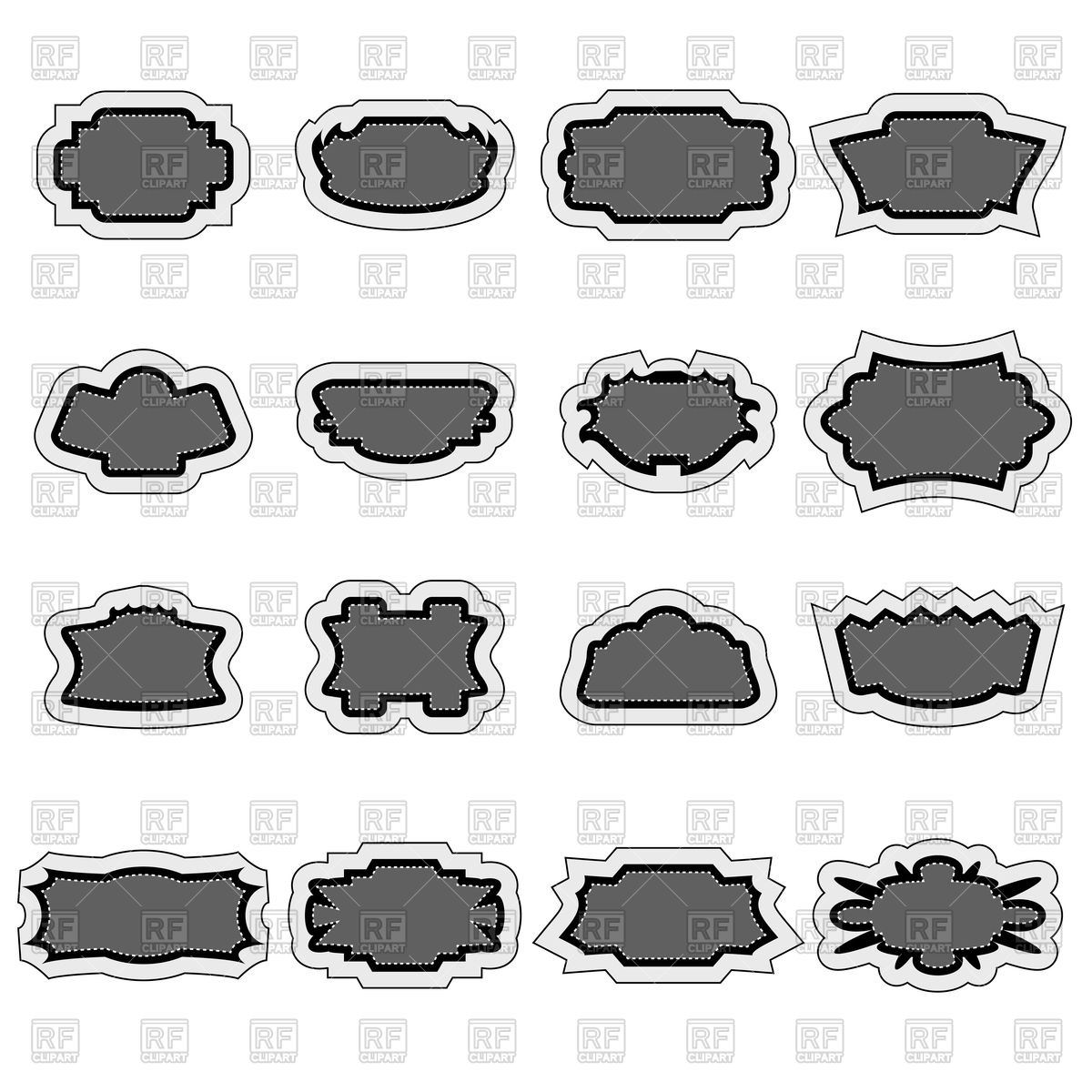 1200x1200 Set Of Vintage Gray Stickers Vector Image Vector Artwork Of