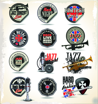 340x358 Vintage Music Sticker Vector Free Vector In Encapsulated