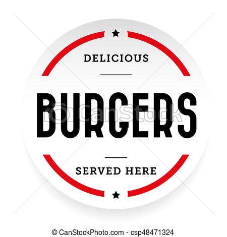 450x470 Burgers Vintage Stamp Sticker Vector.