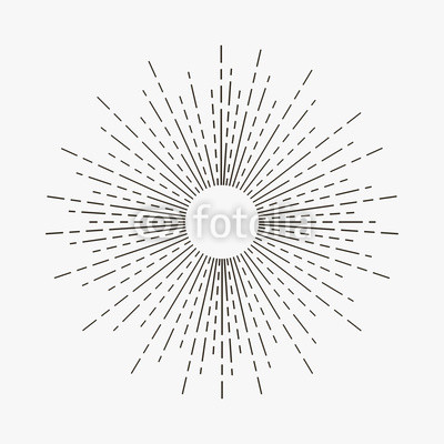 400x400 Vintage Sunburst. Linear Sun Rays. Hipster Retro Starburst Element