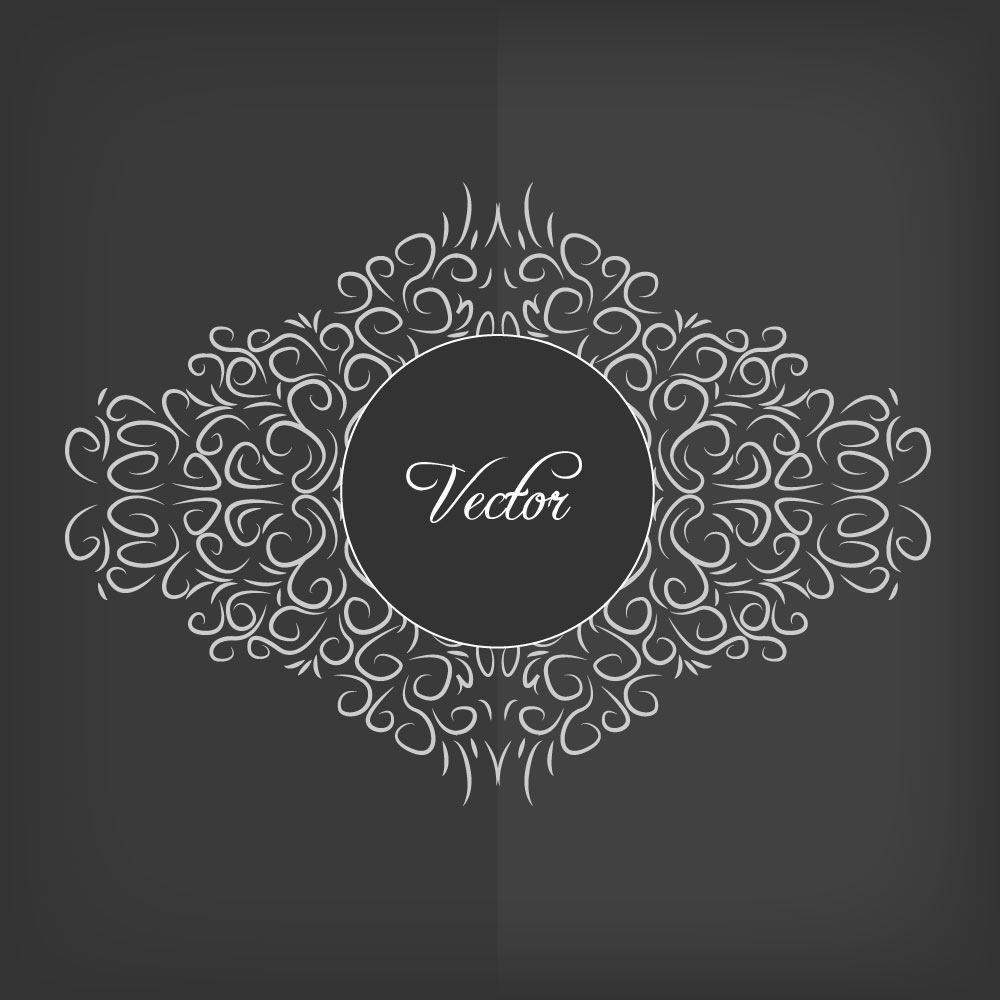 1000x1000 Vintage Floral Swirl Vector Design 05