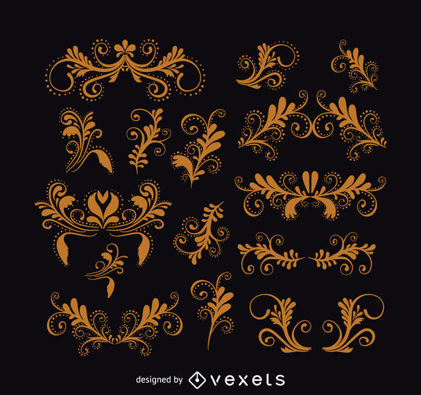 607x570 Vintage Swirls Ornament Set