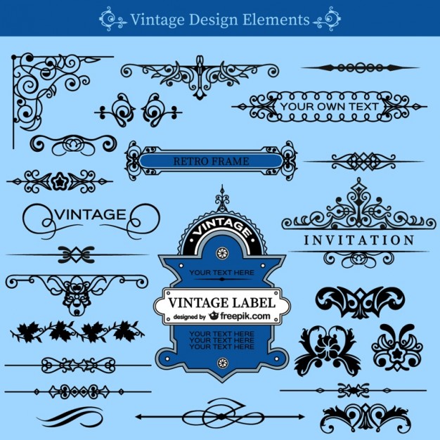 626x626 Vintage Swirls Template Set Vector Free Download