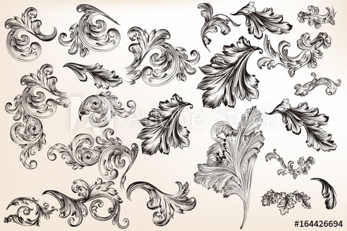 500x334 Collection Of Vector Decorative Vintage Swirls For Design