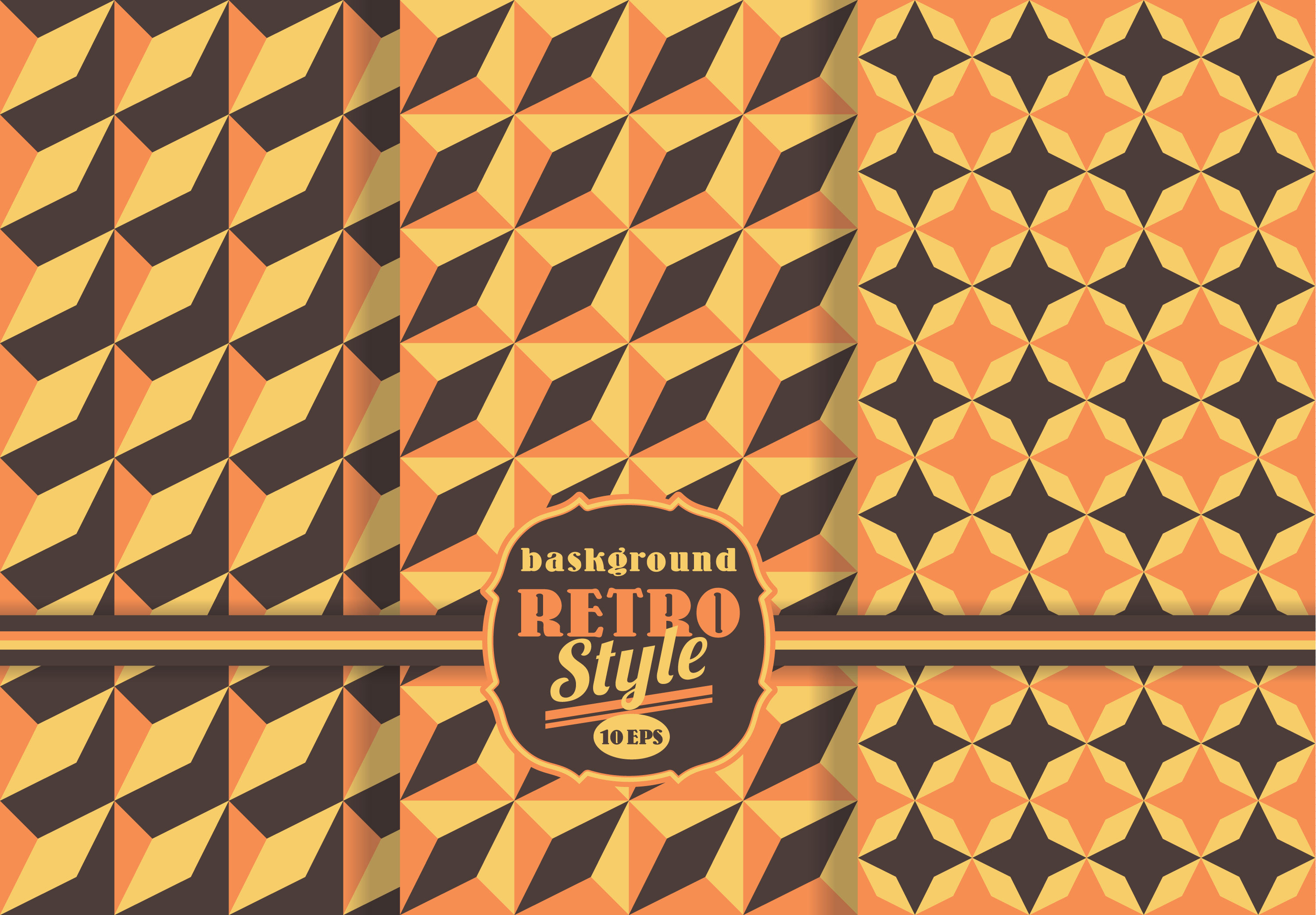 3000x2087 Set Of Vector Seamless Geometrical Patterns. Vintage Textures