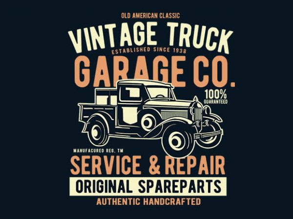 600x450 Vintage Truck Vector T Shirt Design