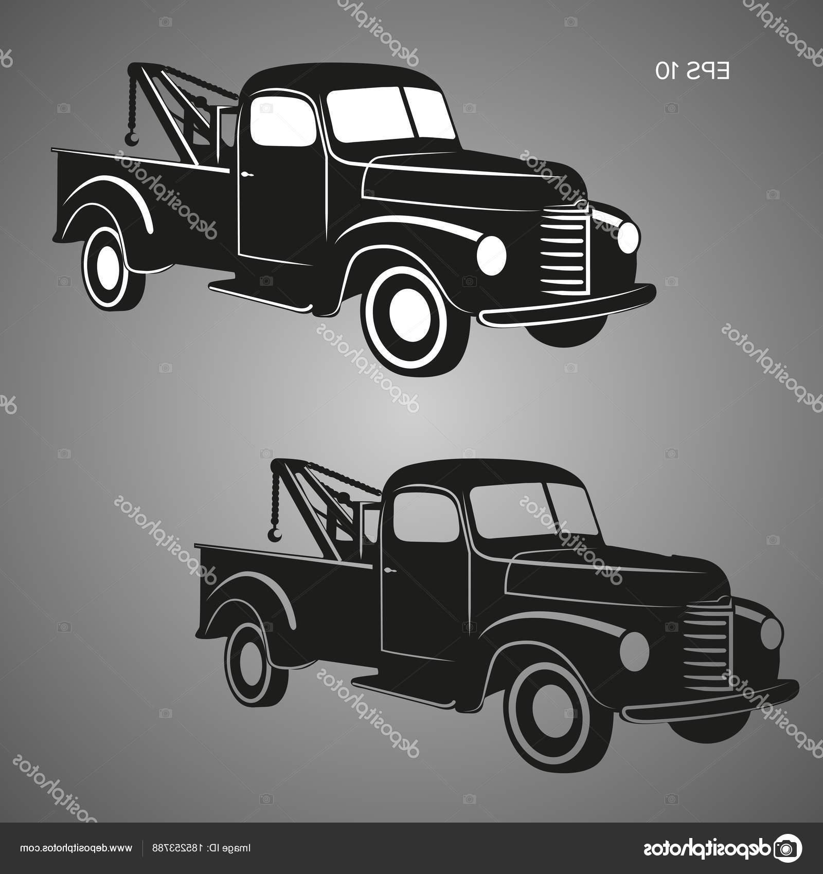 1600x1700 Best Free Stock Illustration Old Vintage Tow Truck Vector Image