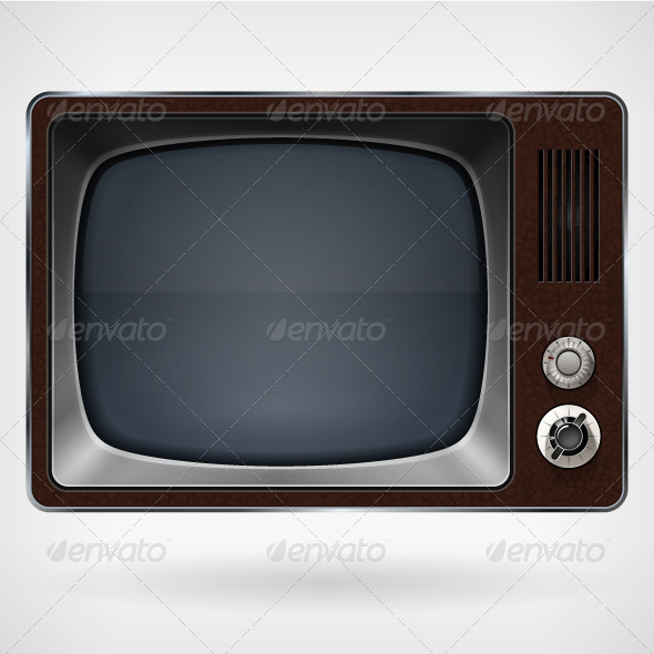 590x590 Vintage Tv, Vector Illustration By Serz72 Graphicriver