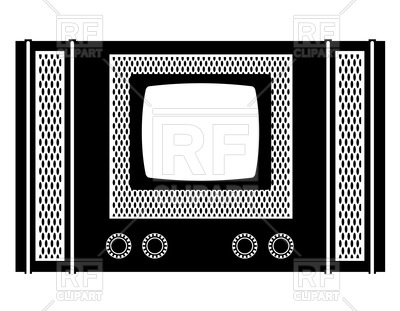 400x311 Vintage Tv Icon Vector Image Vector Artwork Of Vintage