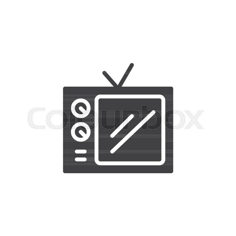 800x800 Vintage Tv Vector Icon. Filled Flat Sign For Mobile Concept And
