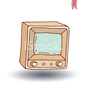 297x300 Vintage Tv, Vector Illustration Premium Clipart