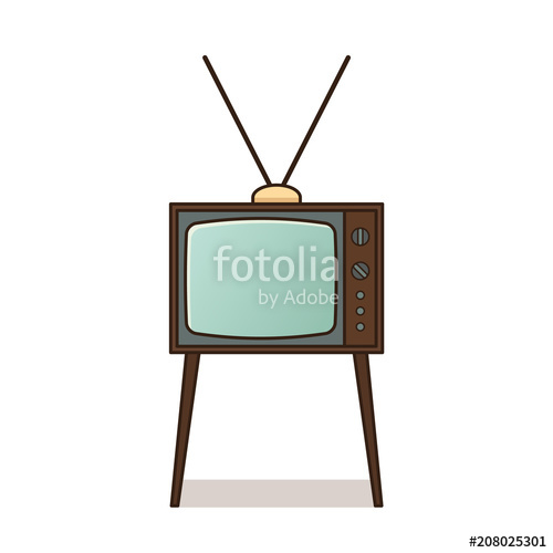 500x500 Retro Tv. Vintage Television Set Isolated. Vector. Icon In Line